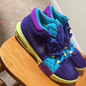 Nike Purple and Teal Basketball Shoes